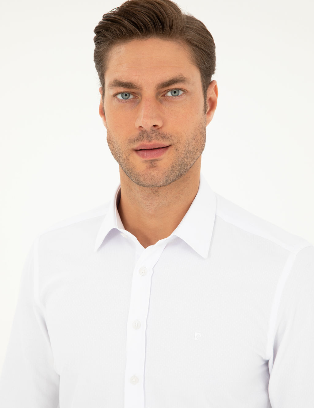 Beyaz Slim Fit Arm_rl_ Uzun Kollu G_mlek