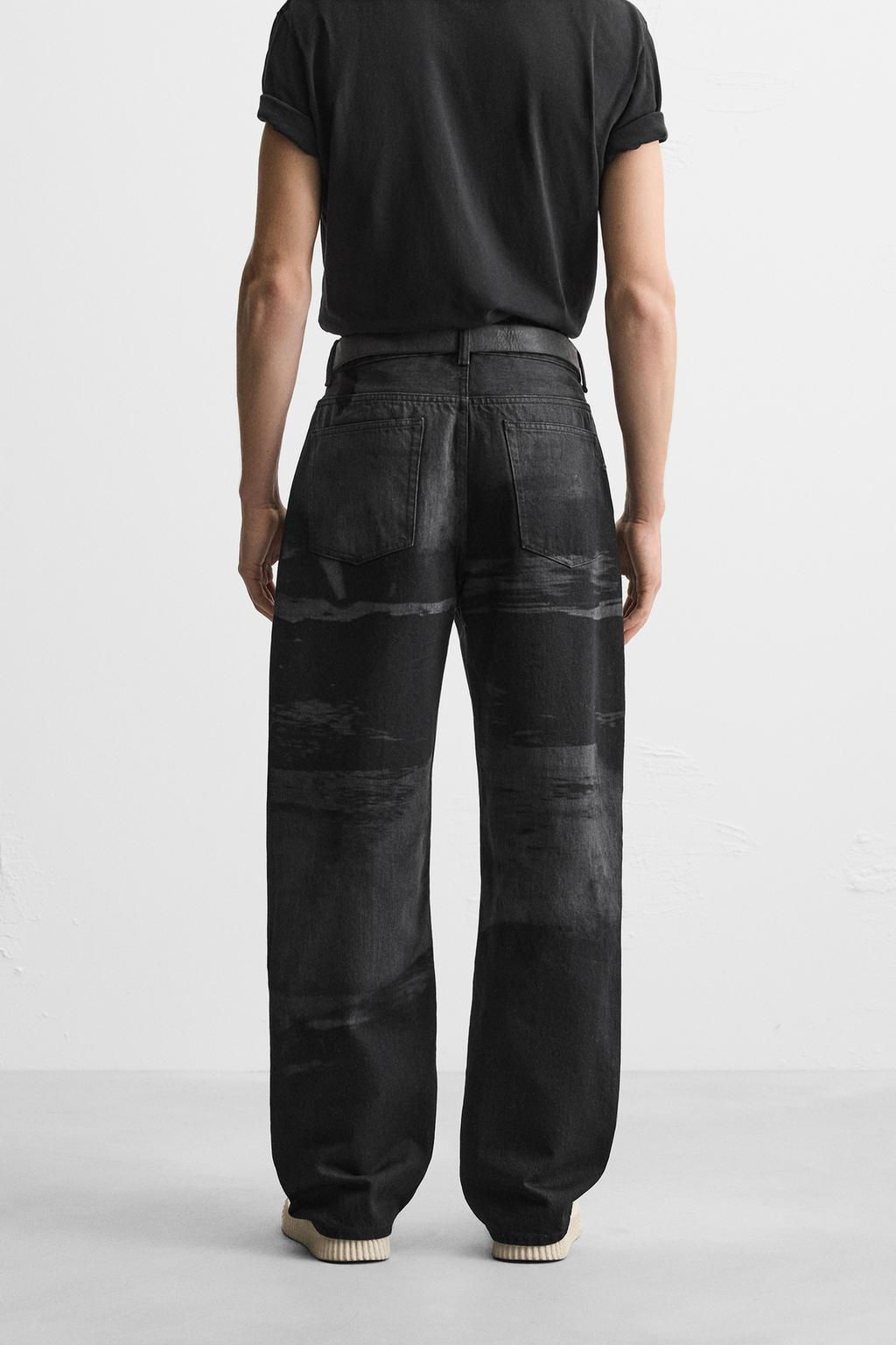 PRINTED RELAXED FIT JEANS - Zara фото 3