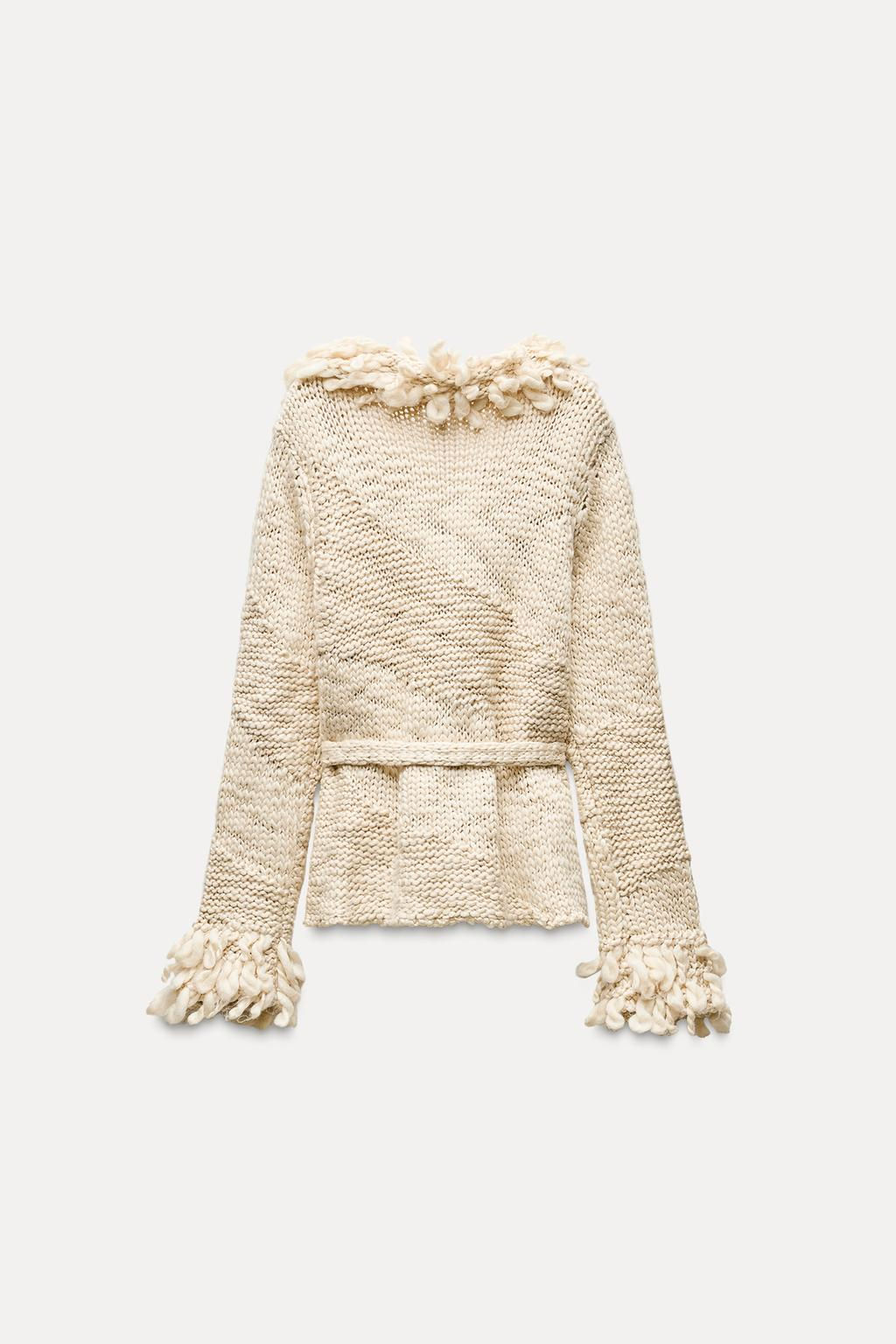KNIT CARDIGAN WITH FRINGING - Zara фото 5