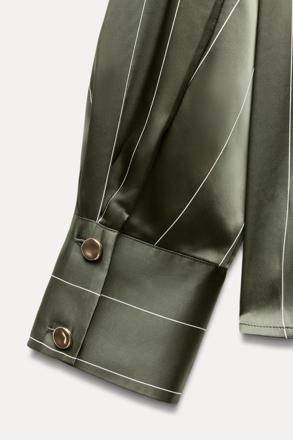 STRIPED SATIN SHIRT - Zara фото 15