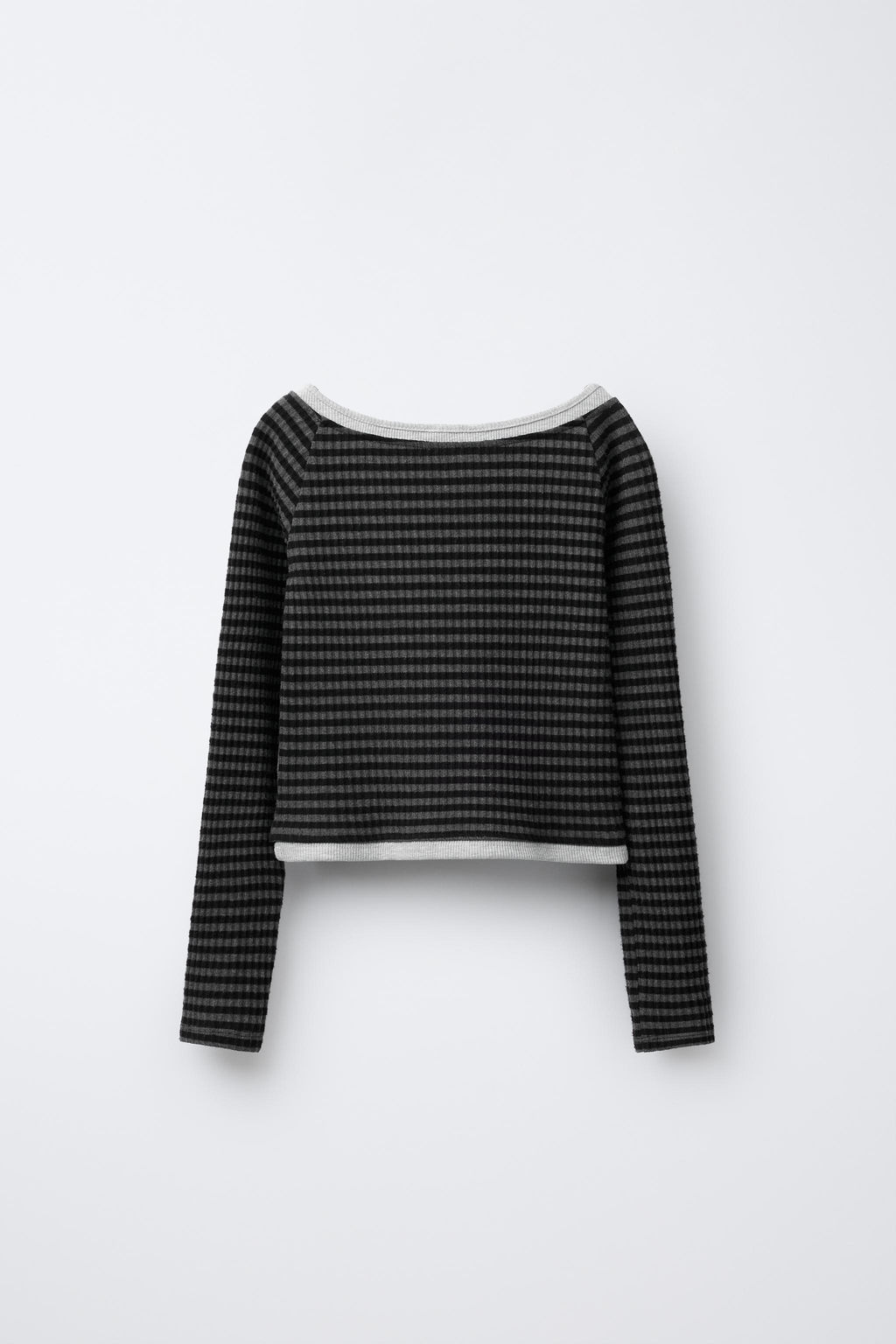 DOUBLE TEXTURE STRIPED T-SHIRT - Zara фото 2