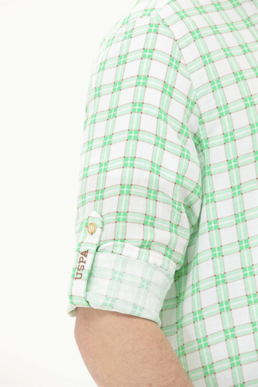 U. S. Polo Assn Мужская зеленая рубашка в клетку - U.s. polo assn фото 14