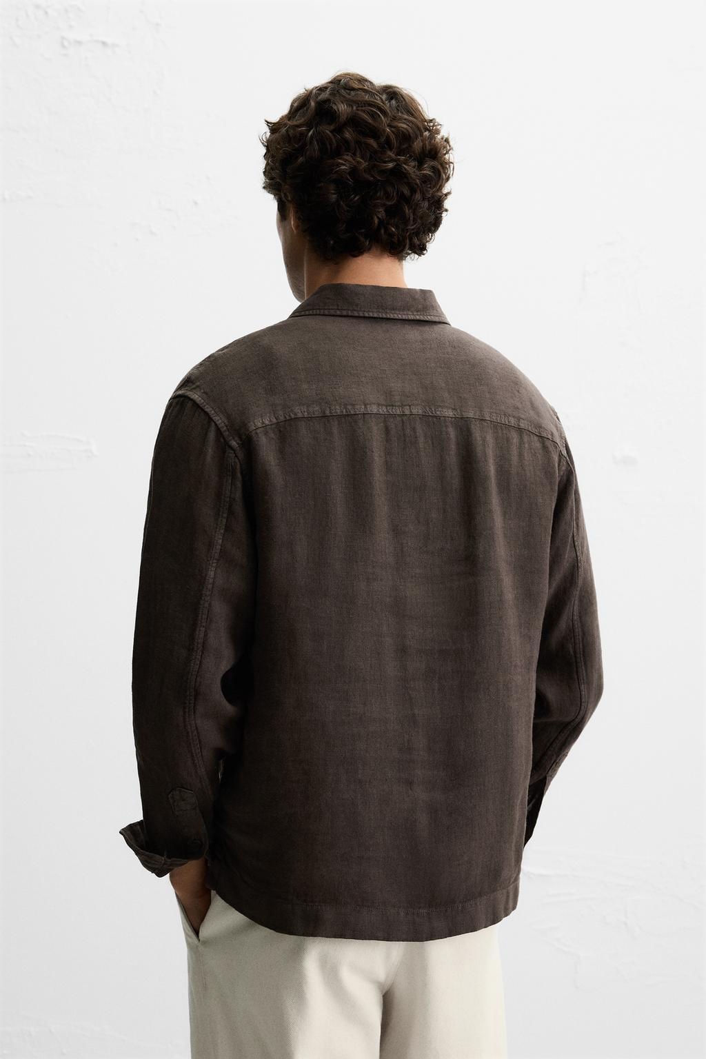 100% LINEN POLO SHIRT - Zara фото 3