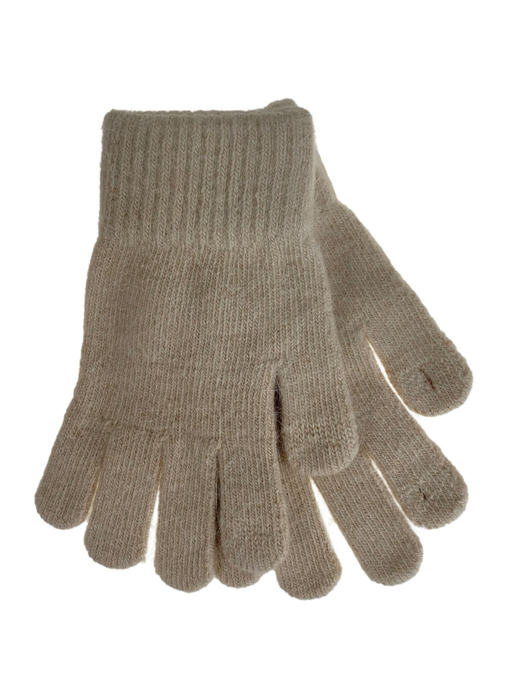 Женские демисезонные перчатки из ангоры, цвет молочный