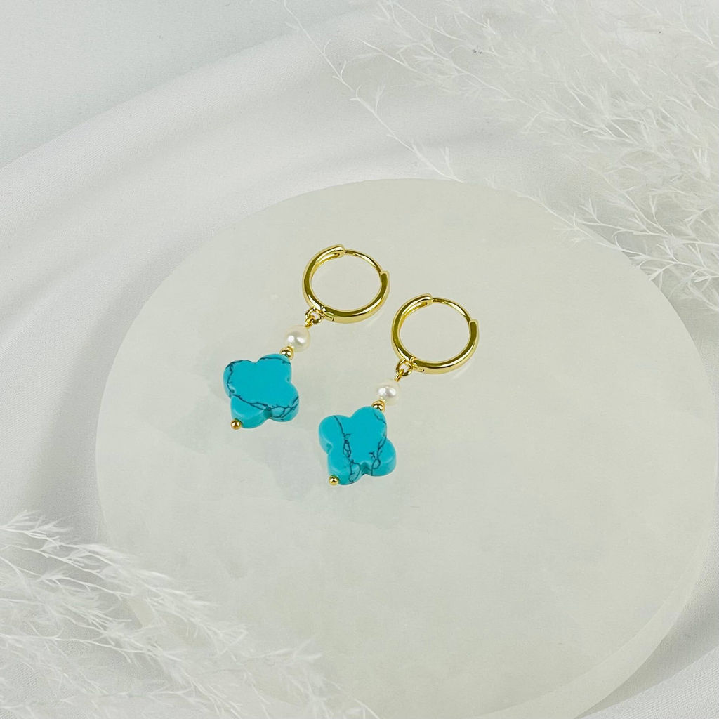 Серьги из Говлита тон. и Жемчуга