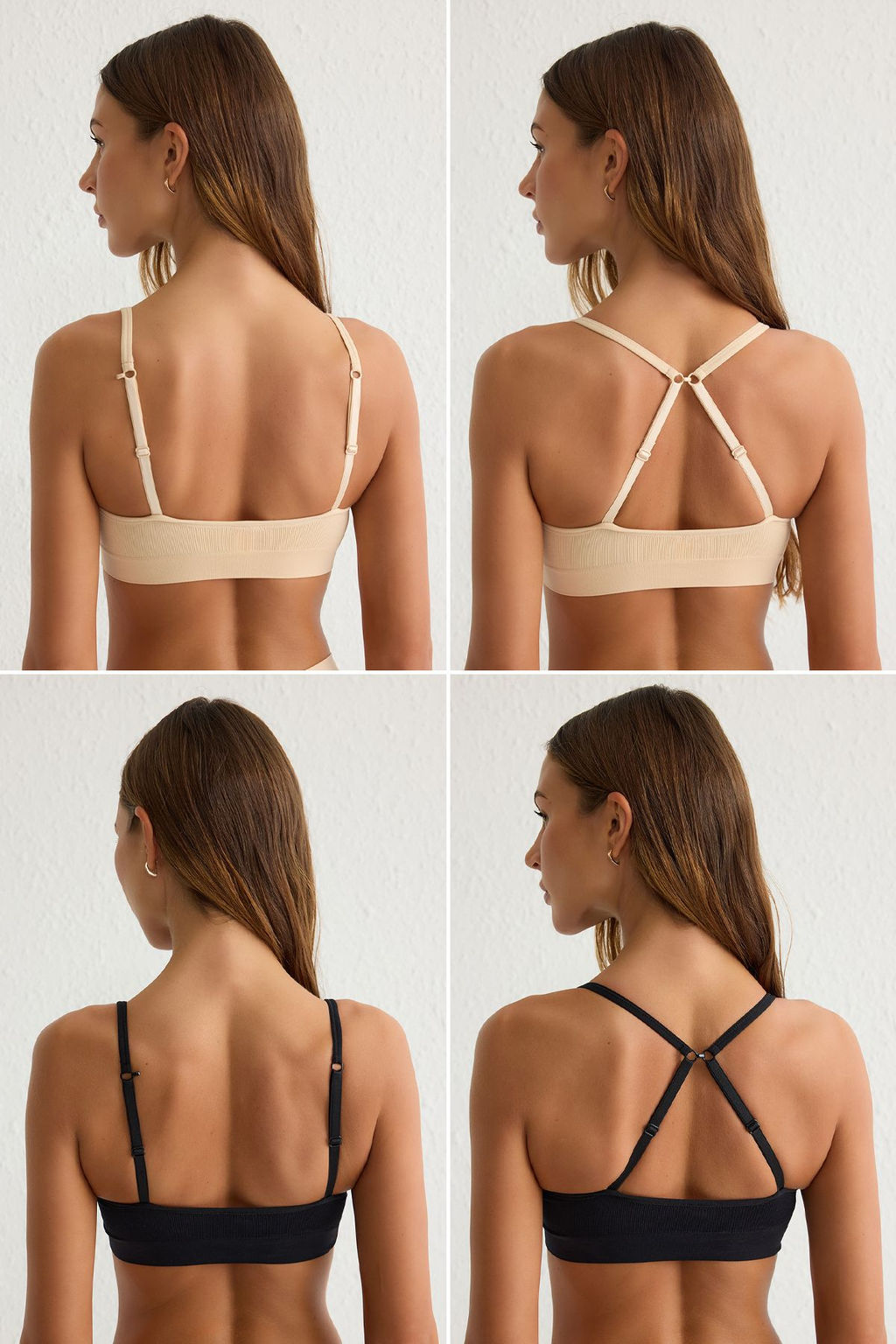 TRENDYOLMILLA Siyah-Ten 2li Paket Seamless/Dikissiz Balensiz Kaps?z Bustiyer Orme Sutyen THMSS25SU00014 фото 12