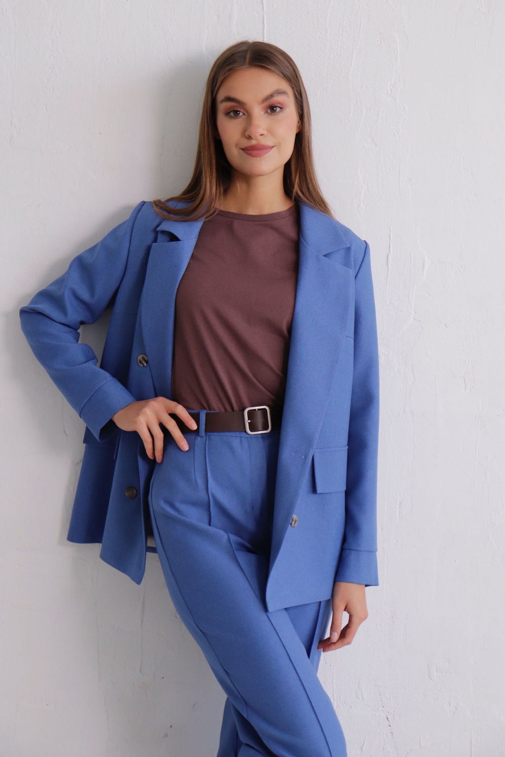 11834 Брюки со стрелками голубые - Martichelli фото 37