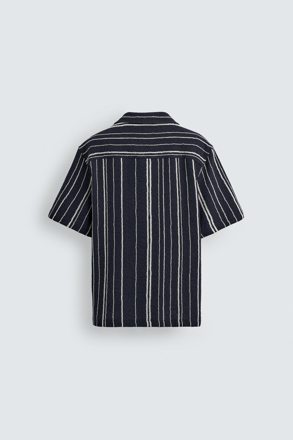 CAMISA REGULAR FIT JACQUARD RAYAS / Marino - Zara фото 9