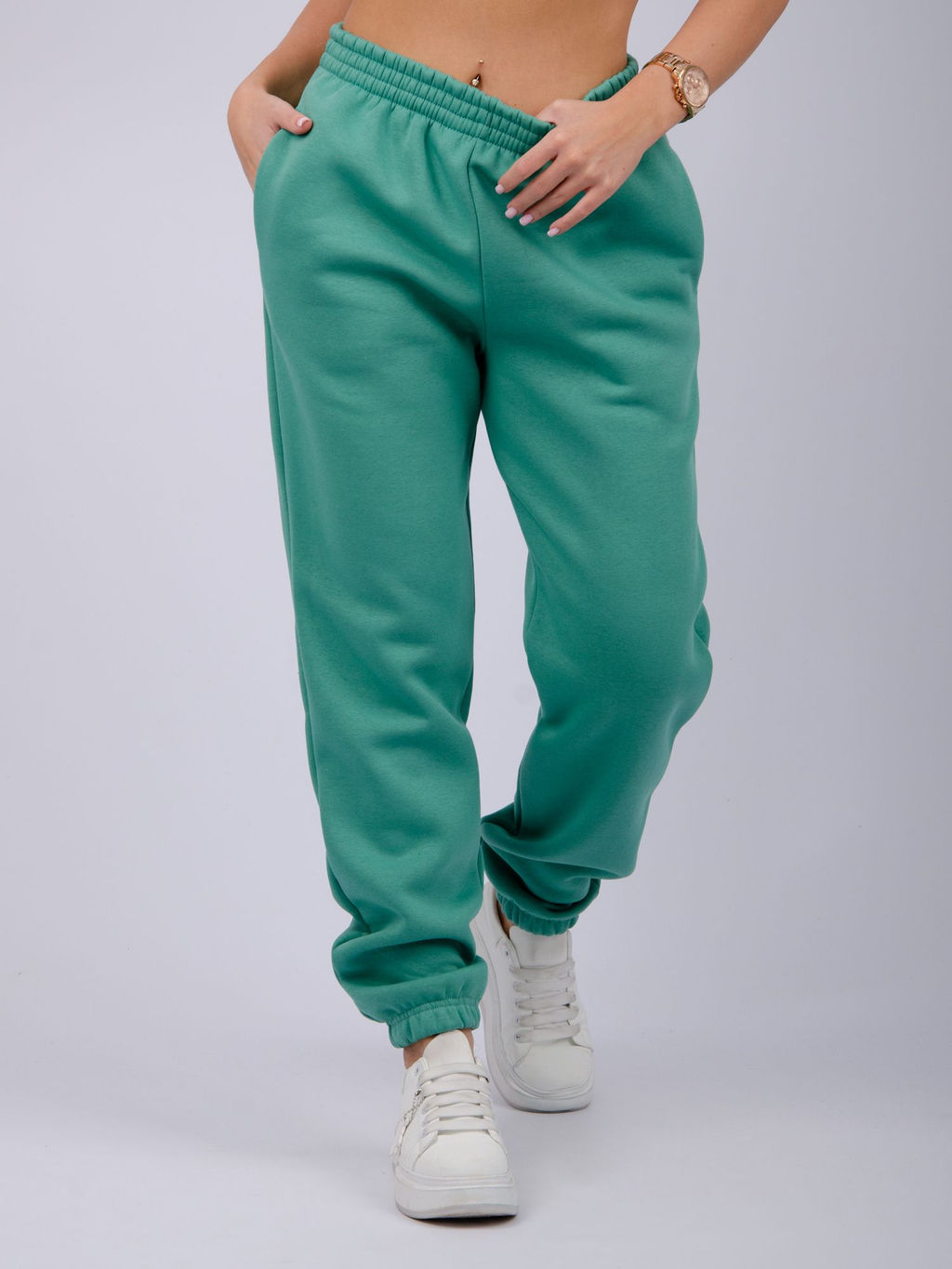 Джоггеры Мистерия 5, футер 3-х нитка начес - Малина фото 29