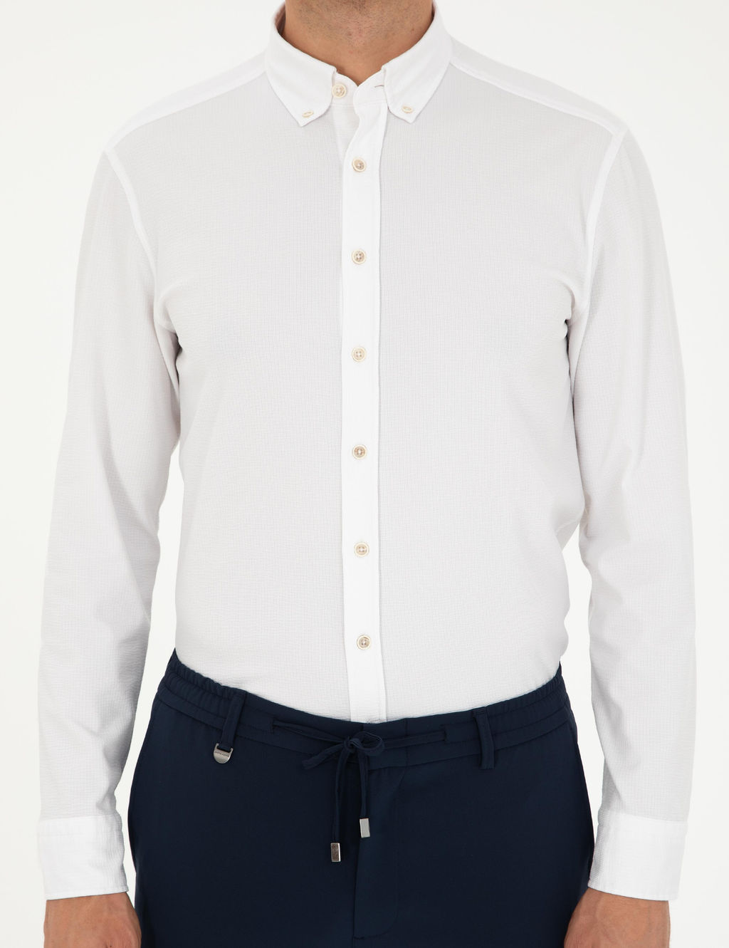 Beyaz Slim Fit Uzun Kollu G_mlek