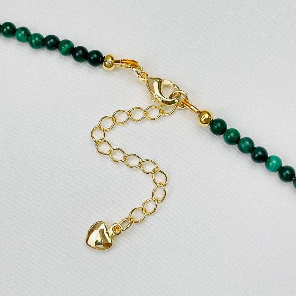 Колье из Малахита и Жемчуга 38 см +