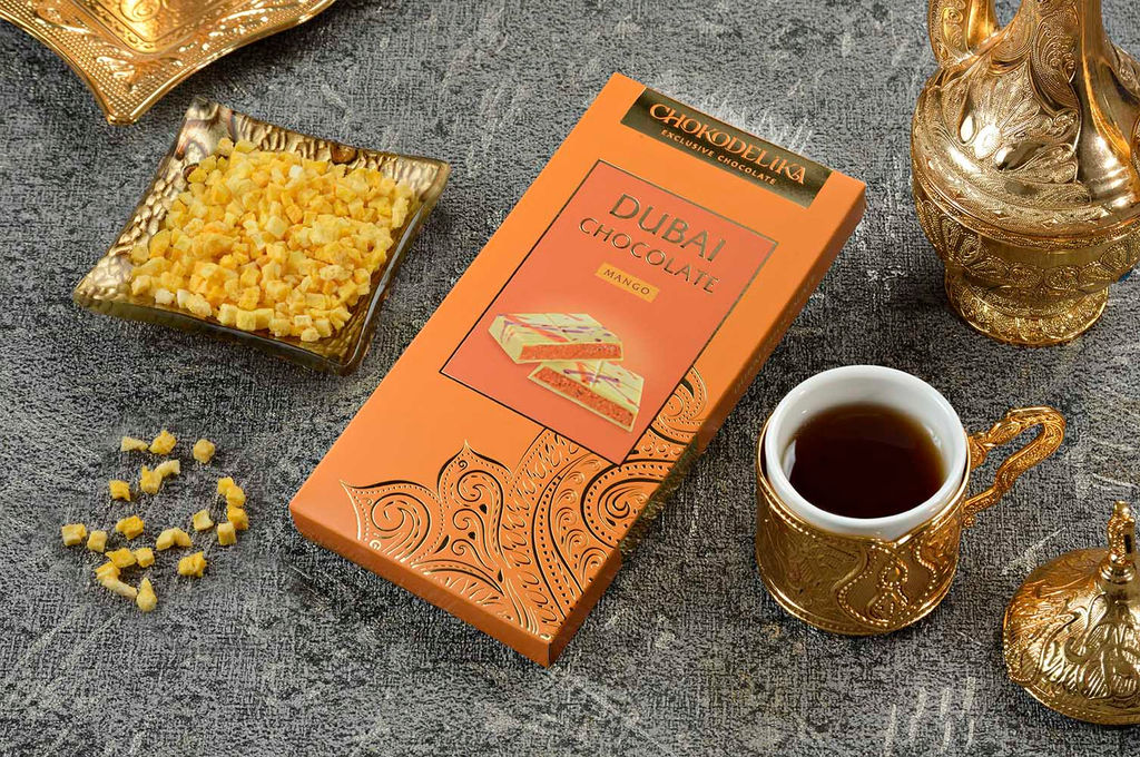 Шоколад белый с начинкой Dubai Mango с начинкой манго, 180 гр - Chokodelika фото 4