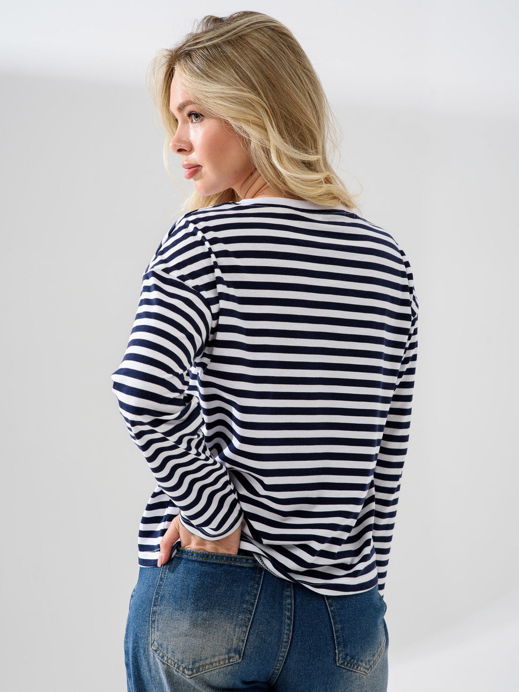 Лонгслив тельняшка 100% хлопок - Оптима фото 4