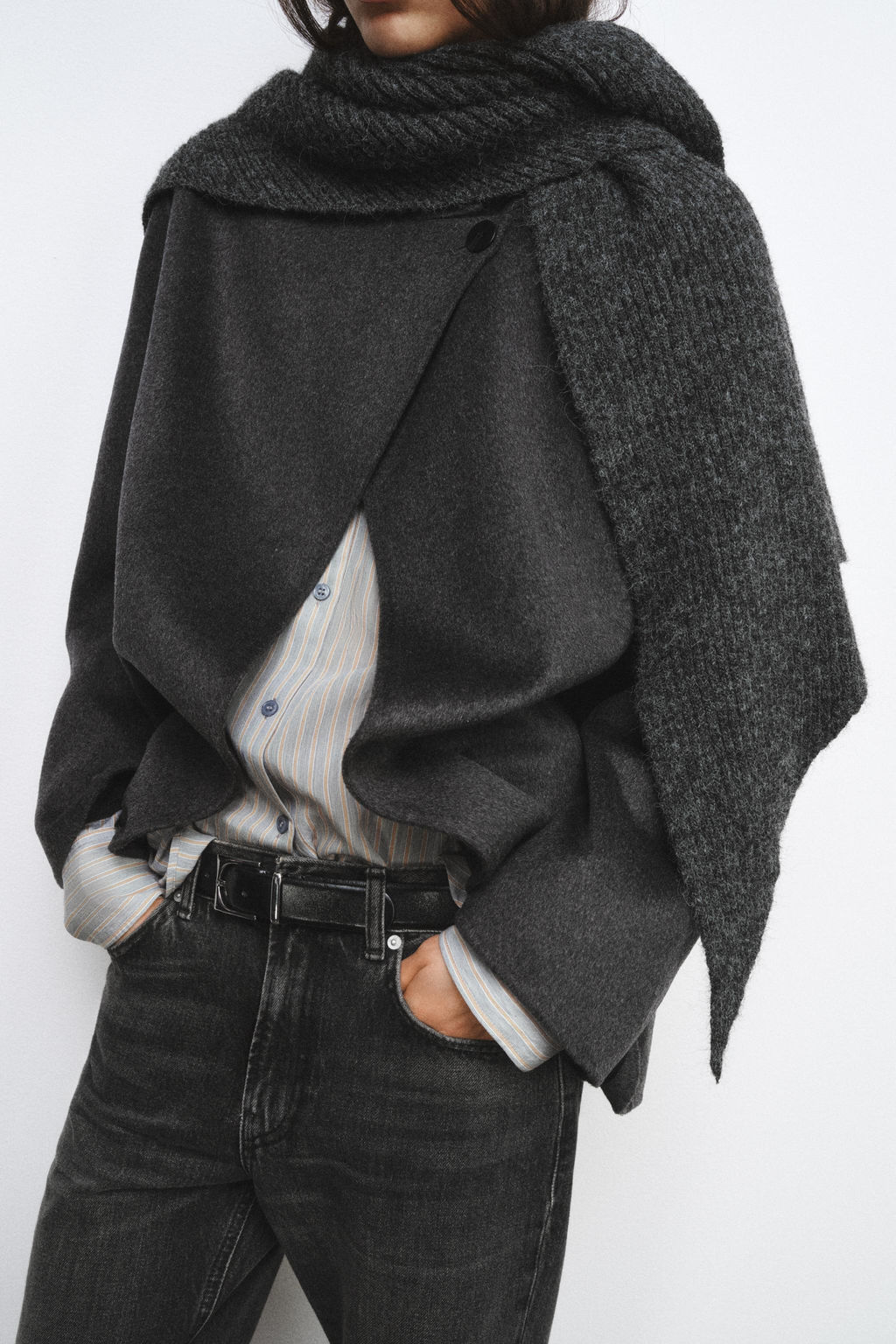 WOOL BLEND BLAZER WITH SCARF ZW COLLECTION - Zara фото 2