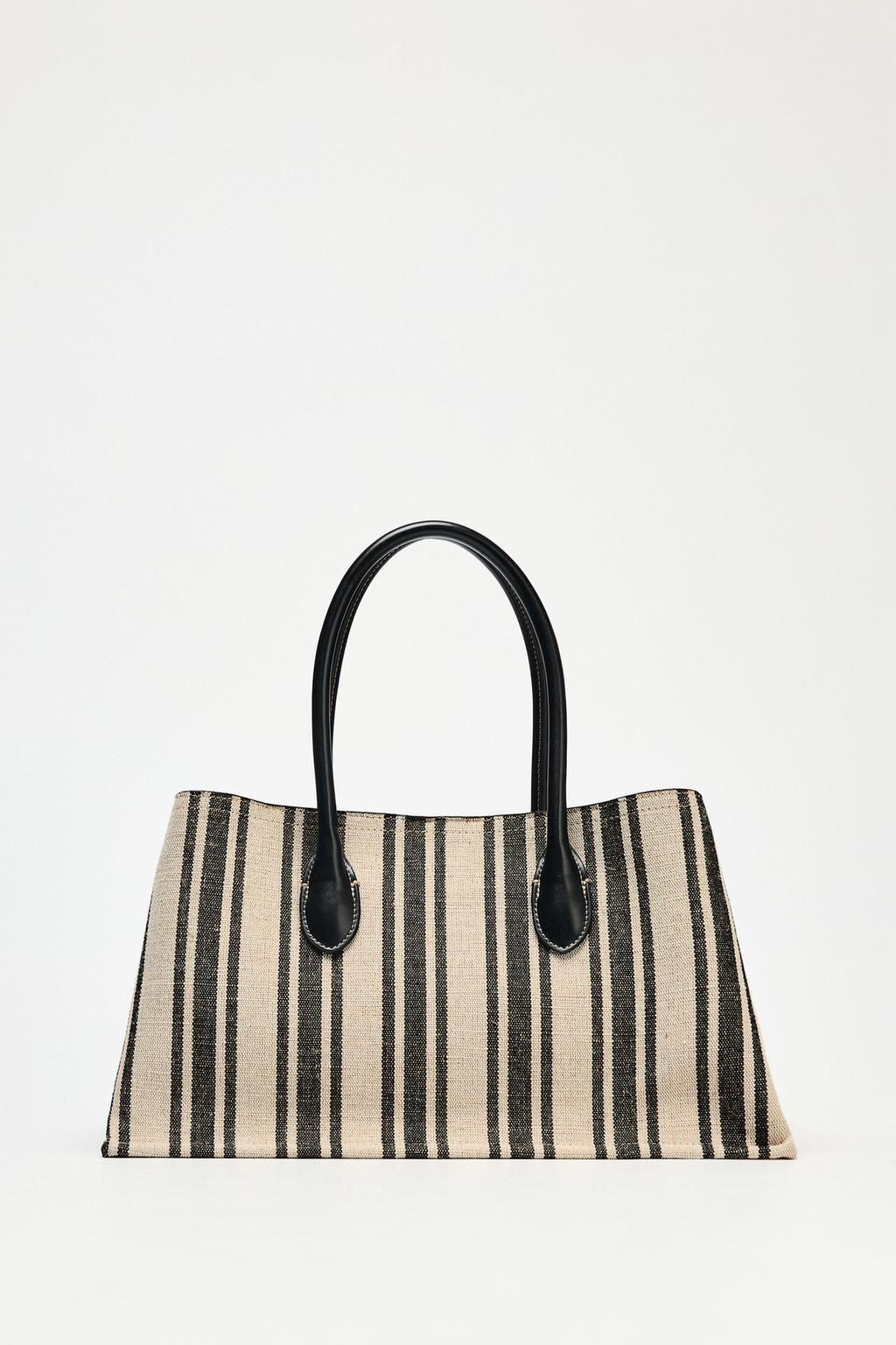 STRIPED CANVAS TOTE BAG - Zara фото 3
