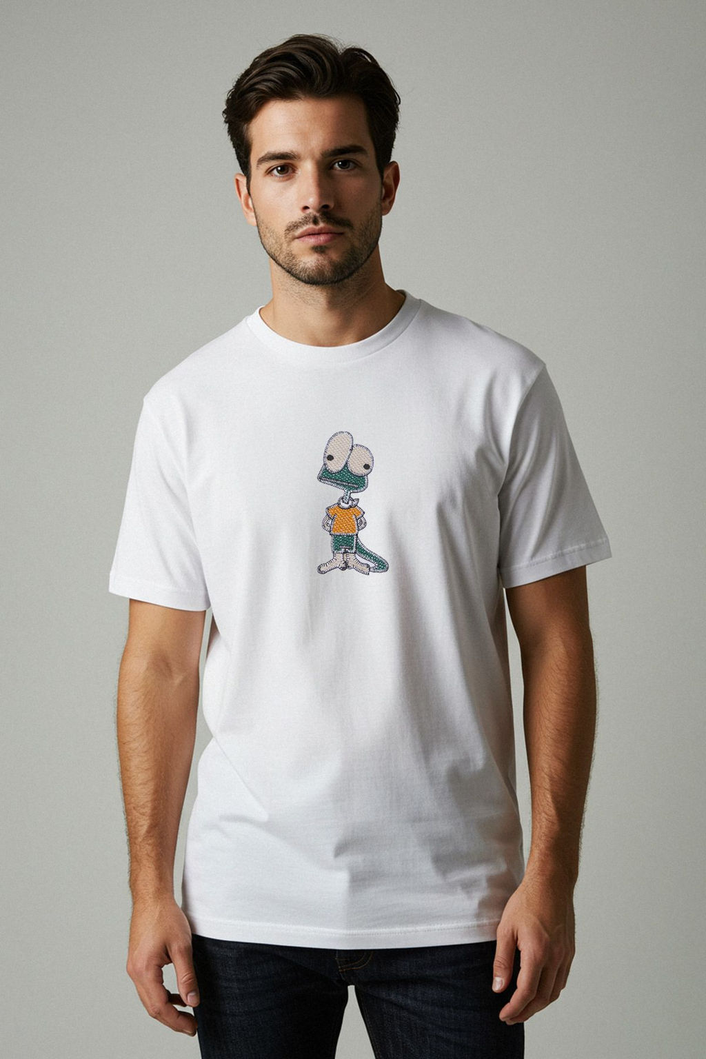 TRENDYOL MAN Mavi Oversize/Genis Kesim Nak?s Detayl? %100 Pamuk T-Shirt TMNSS25TS00199 - Trendyolmilla фото 10