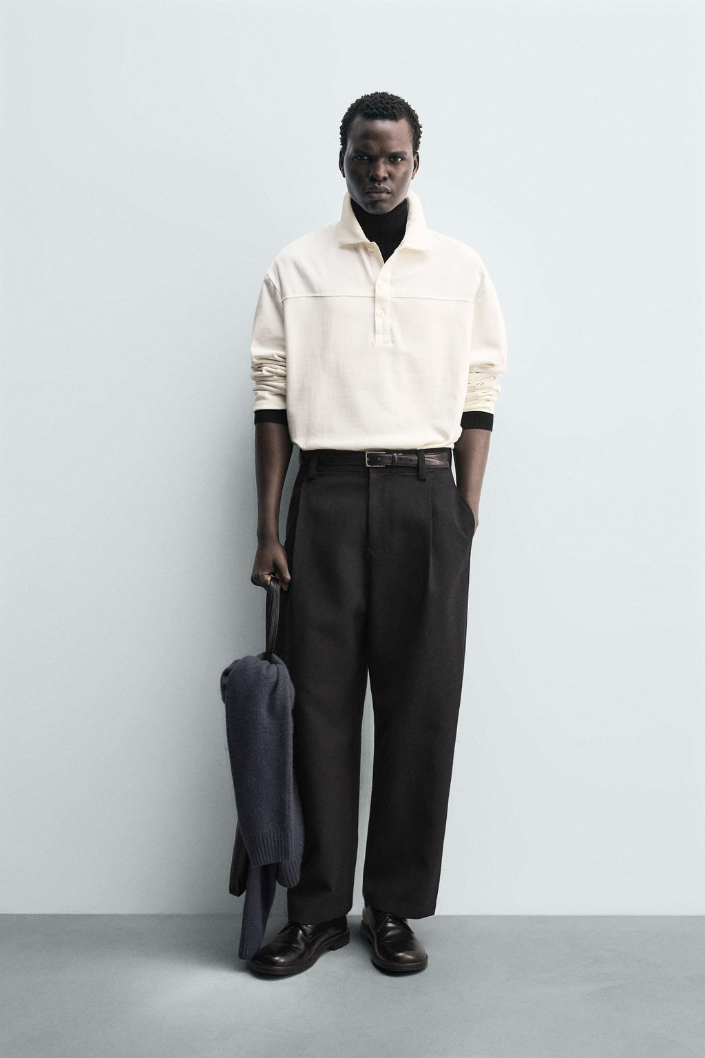 BOXY FIT TEXTURED POLO SHIRT