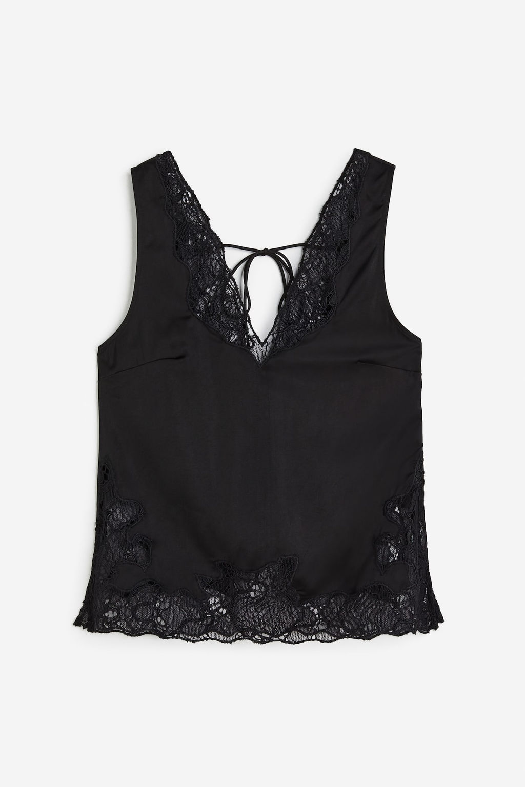 Top de saten con detalles de encaje