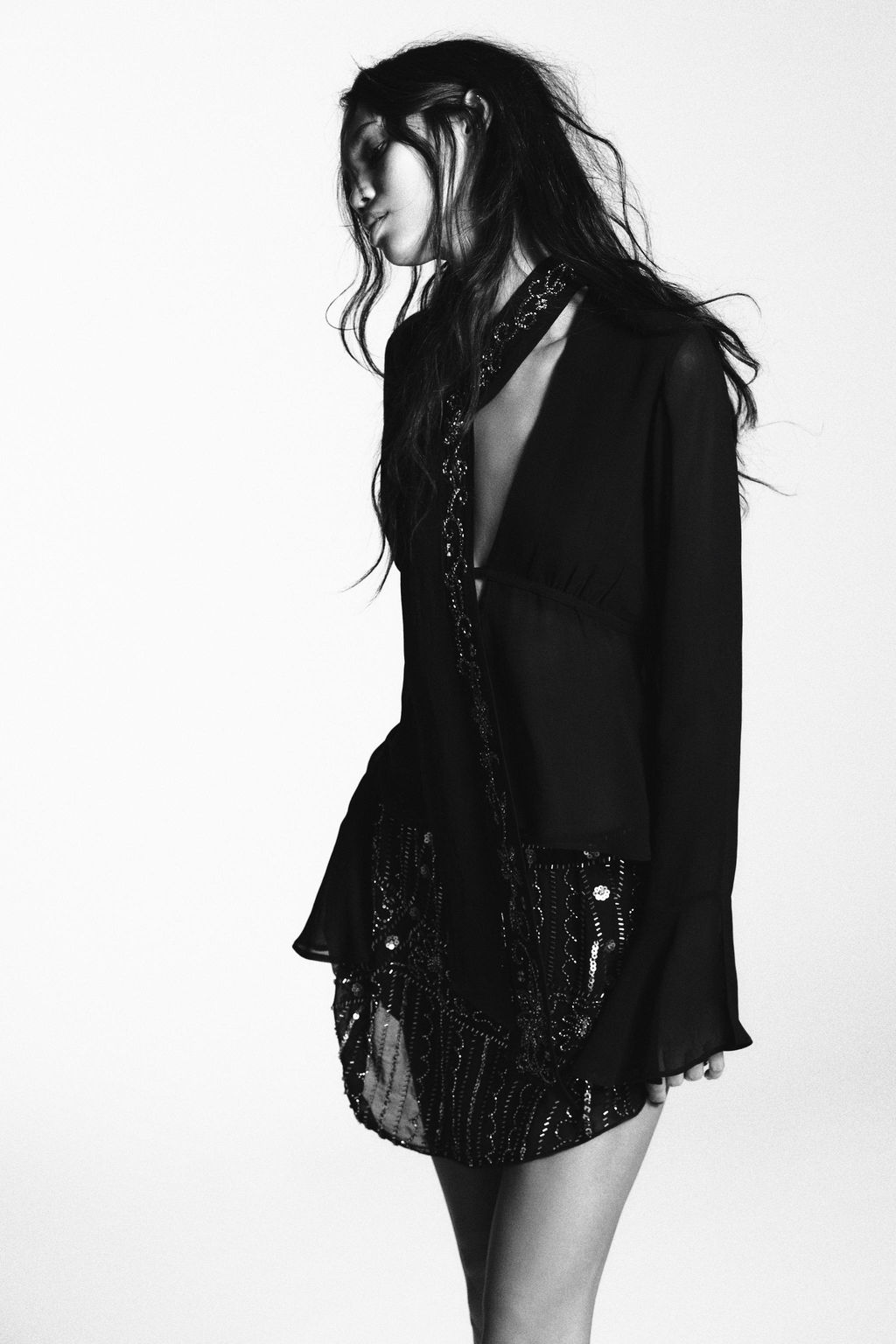EMBROIDERED GEORGETTE FOULARD SHIRT - Zara фото 4