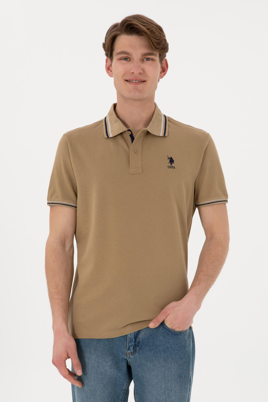 Erkek Haki Basic Ti__rt Sepette S_rpriz _ndirim