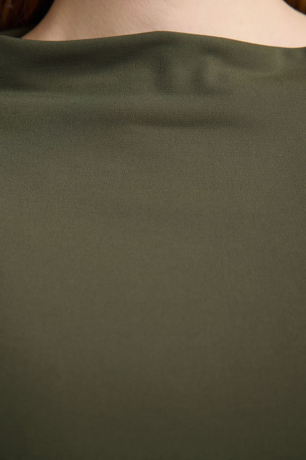 Haki Relaxed/Rahat Kal?p Ispanyol Kol Esnek Orme Bluz TWOAW25BZ00203