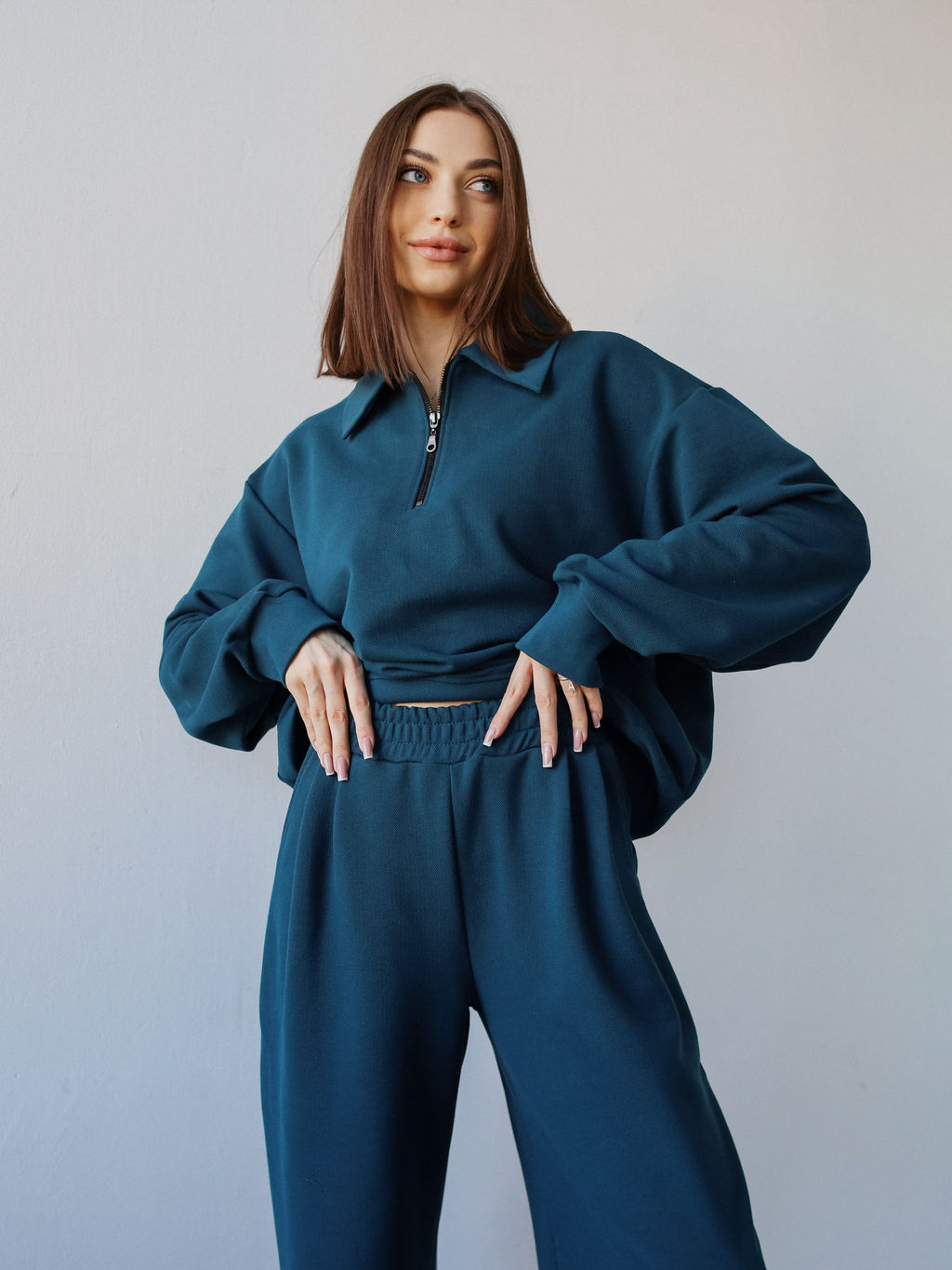 Свитшот-поло женский Pike, изумруд - Inzibe фото 2