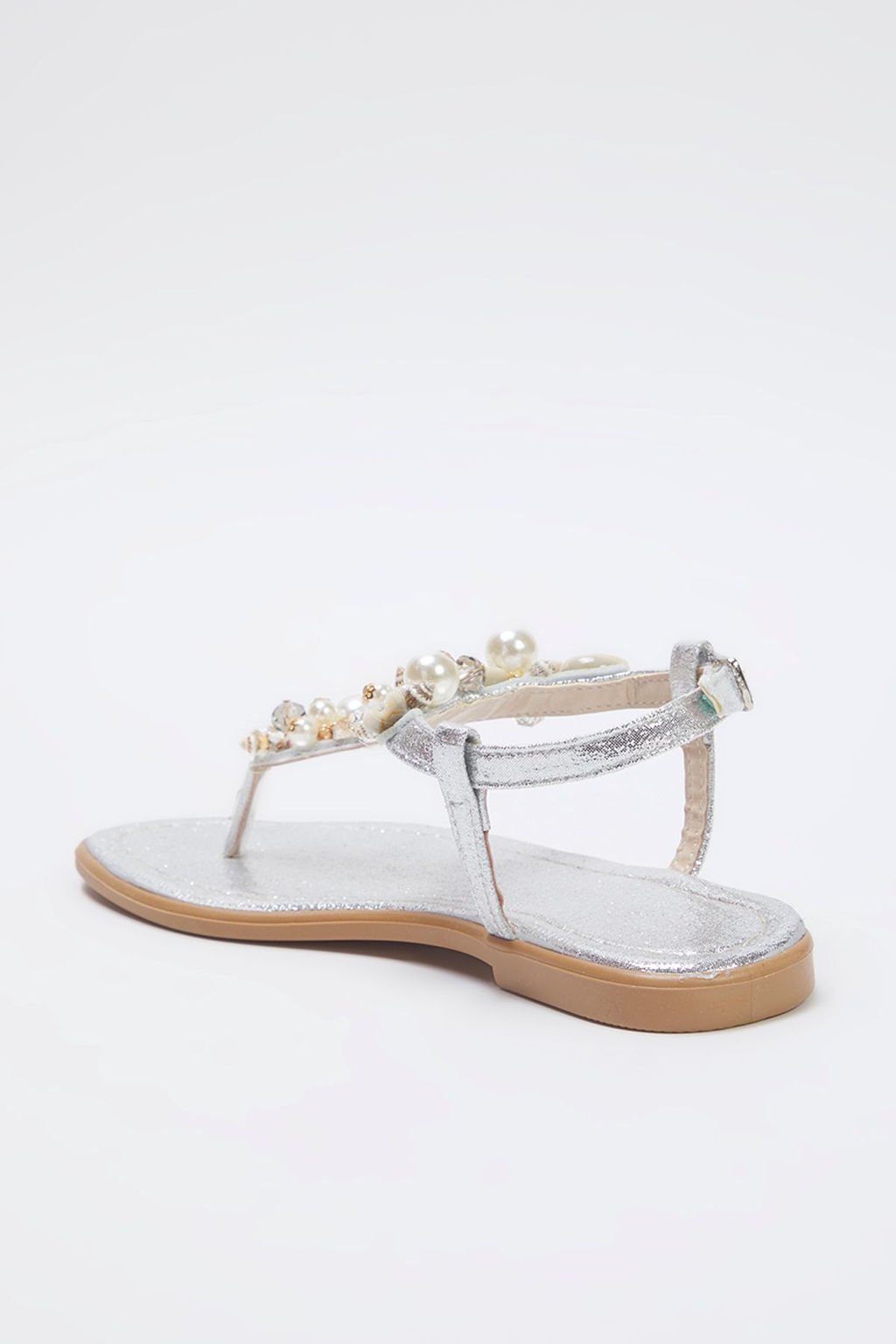 Trendyol Shoes Gumus Deniz Kabuklu Tasl? Parmak Aras? Kad?n S?k Sandalet TAKSS25SD00007 - Trendyolmilla фото 7