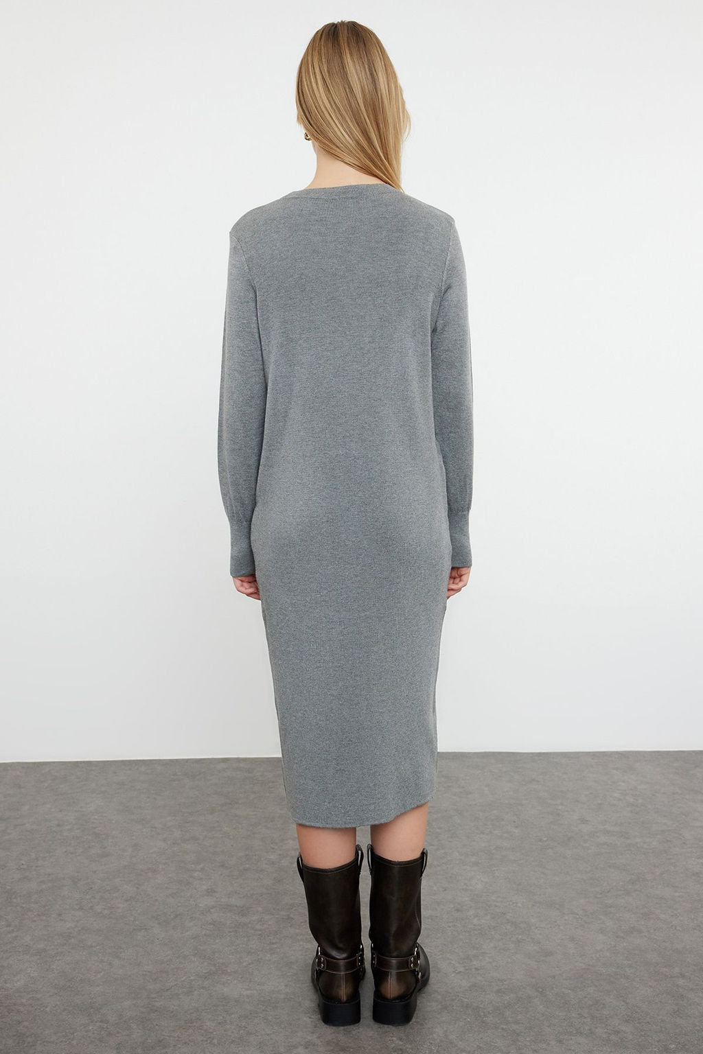 Antrasit Maxi Triko Premium Iplik/Ozel Iplik Elbise TWOAW24EL00100