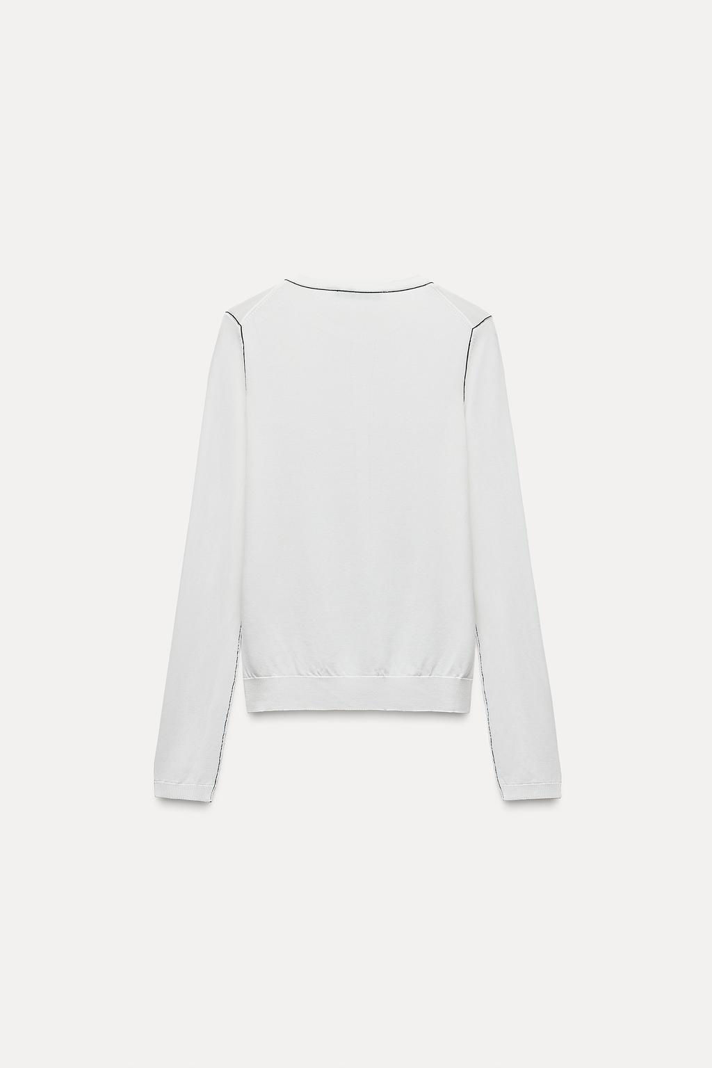 PLAIN KNIT CARDIGAN WITH CONTRAST TRIMS - Zara фото 10