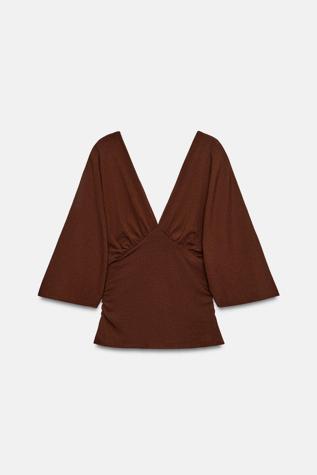 TOP TEXTURA ESCOTE PICO / Marr?n - Zara фото 7