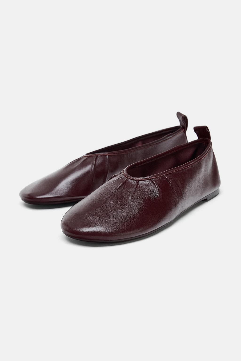 SOFT LEATHER BALLET FLATS - Zara фото 5