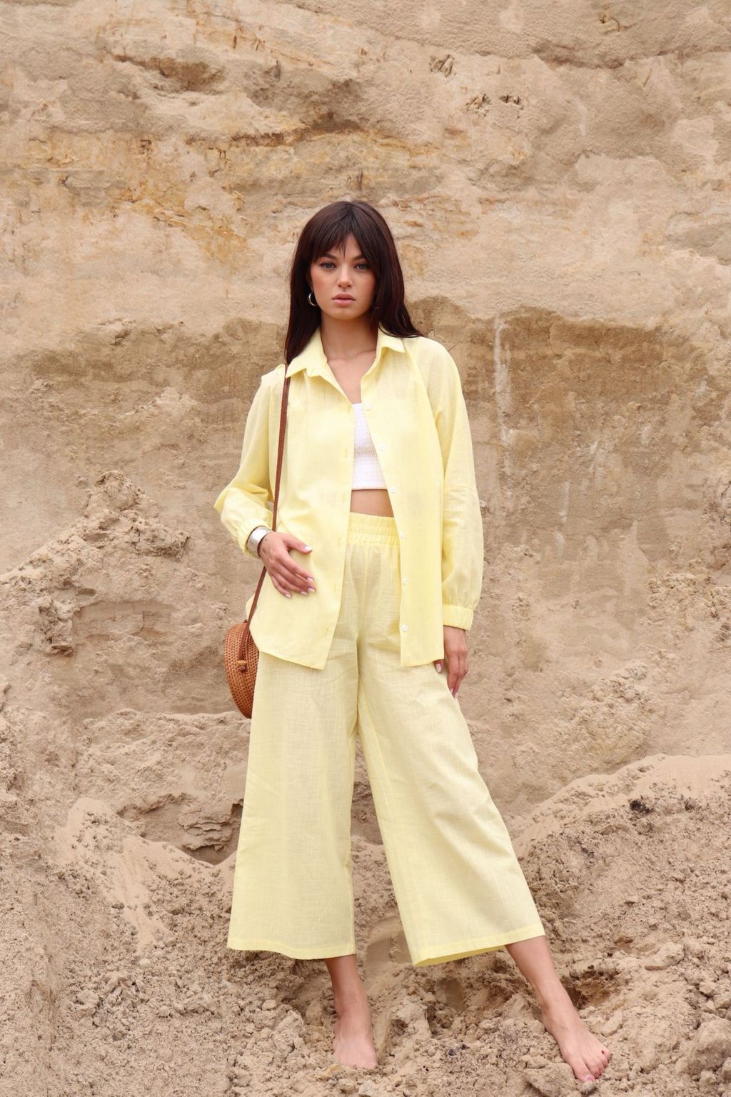 7010 Костюм летний с кюлотами лимонный - Martichelli фото 18