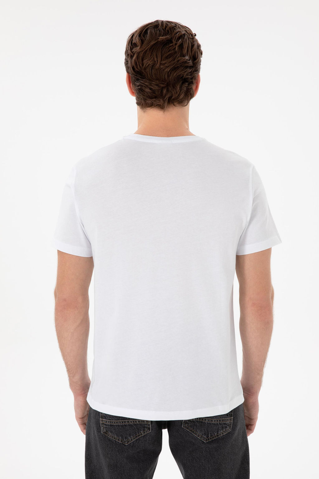 Erkek Regular Fit Bisiklet Yaka Beyaz Basic Ti__rt Sepette S_rpriz _ndirim - U.s. polo assn фото 5