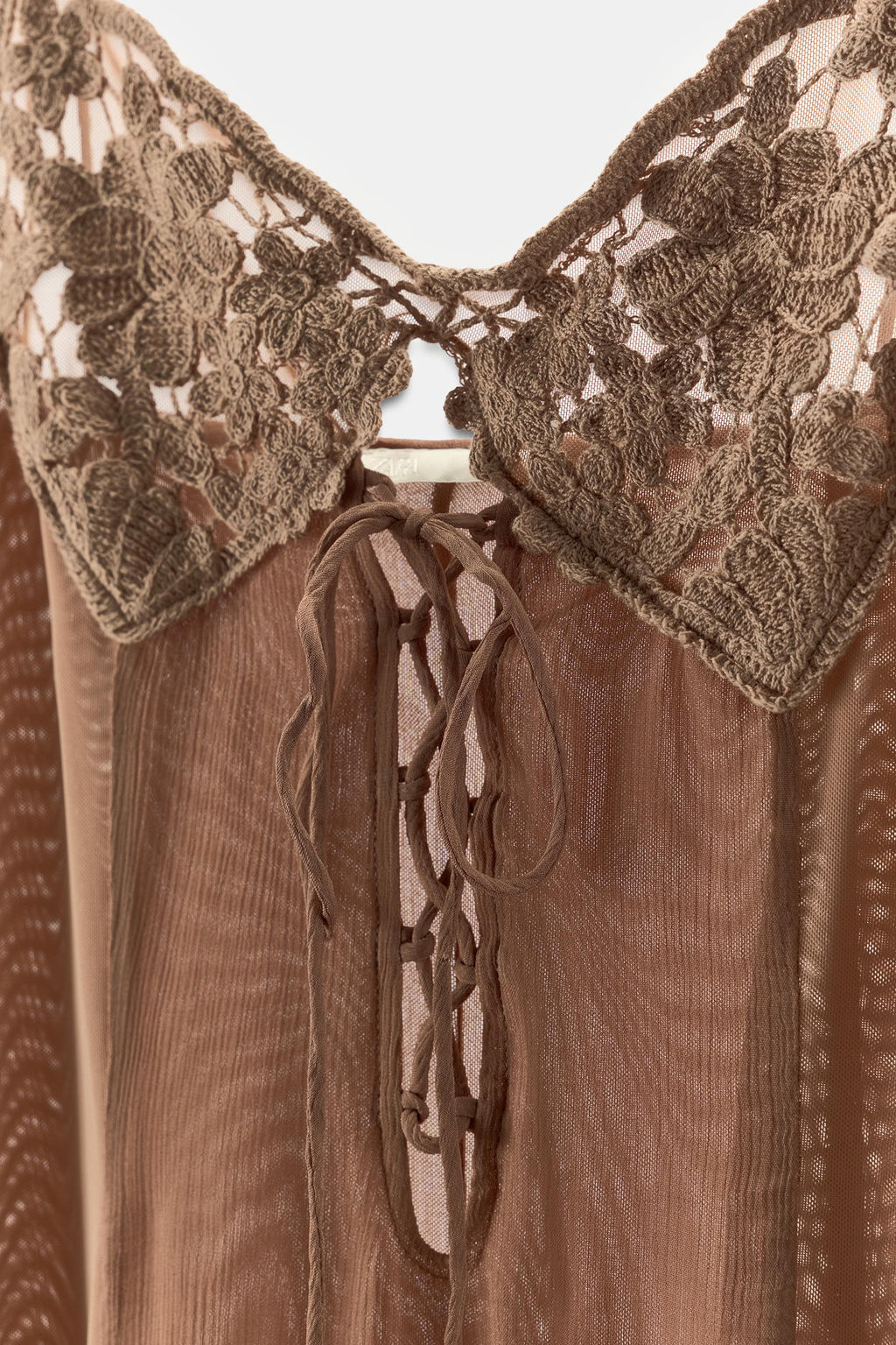 VESTIDO COMBINADO CROCHET / Rosado - Zara фото 8
