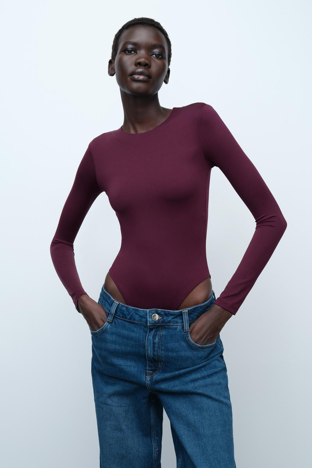 LONG SLEEVE POLYAMIDE BODYSUIT - Zara фото 21
