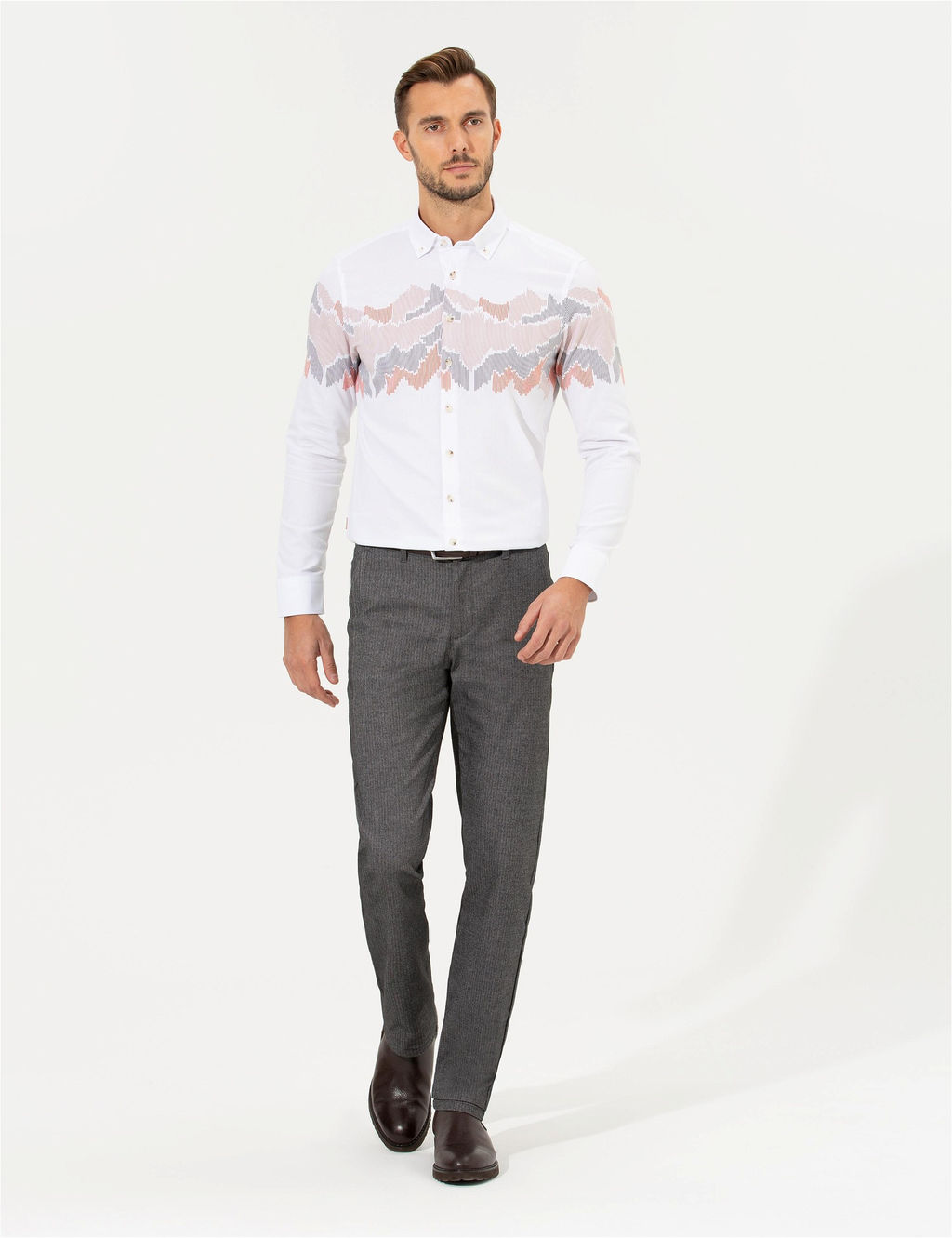 Antrasit Regular Fit _izgili Kanvas Pantolon - Pierre cardin фото 3