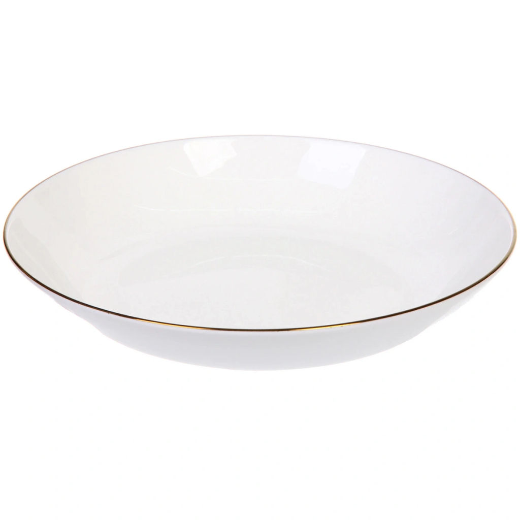 Тарелка фарфоровая "White magic Gold" 20см глубокая