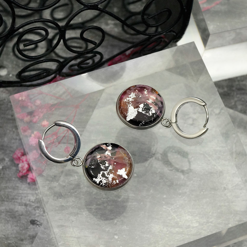 Серьги из муранского стекла RASPBERRY PUNCH LS3236 - Vloes фото 4