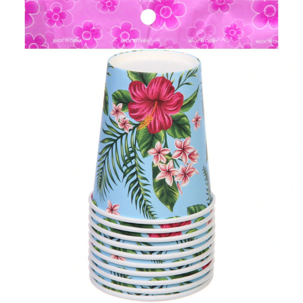 Стакан бумажный 0,2л в наборе 10 шт "Тропическое настроение"