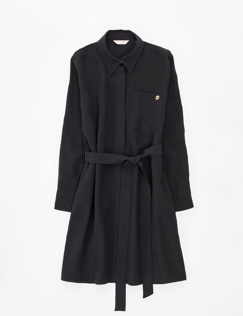 Siyah Comfort Fit Dokuma Elbise