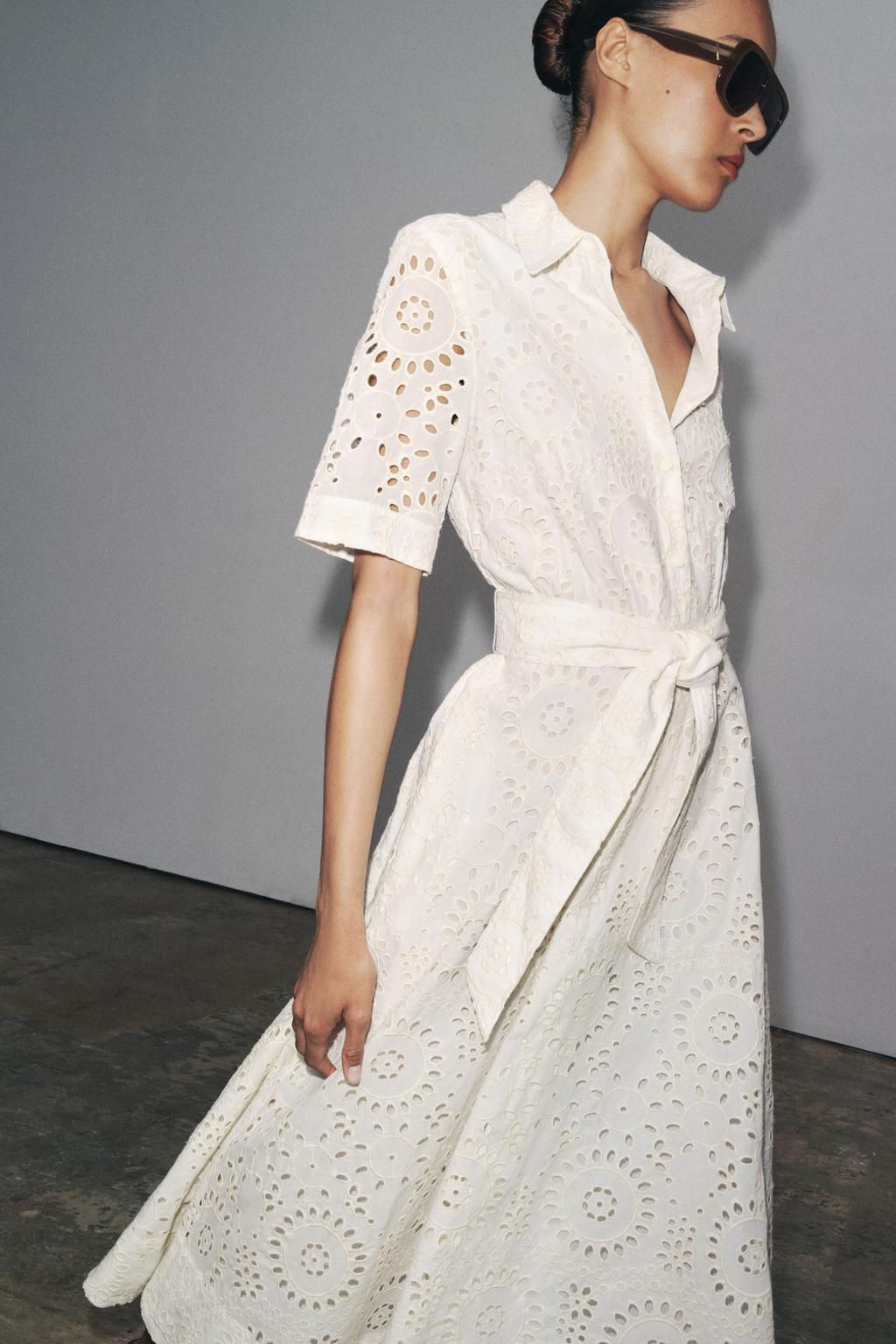 ZW COLLECTION EMBROIDERED SHIRT DRESS - Zara фото 5