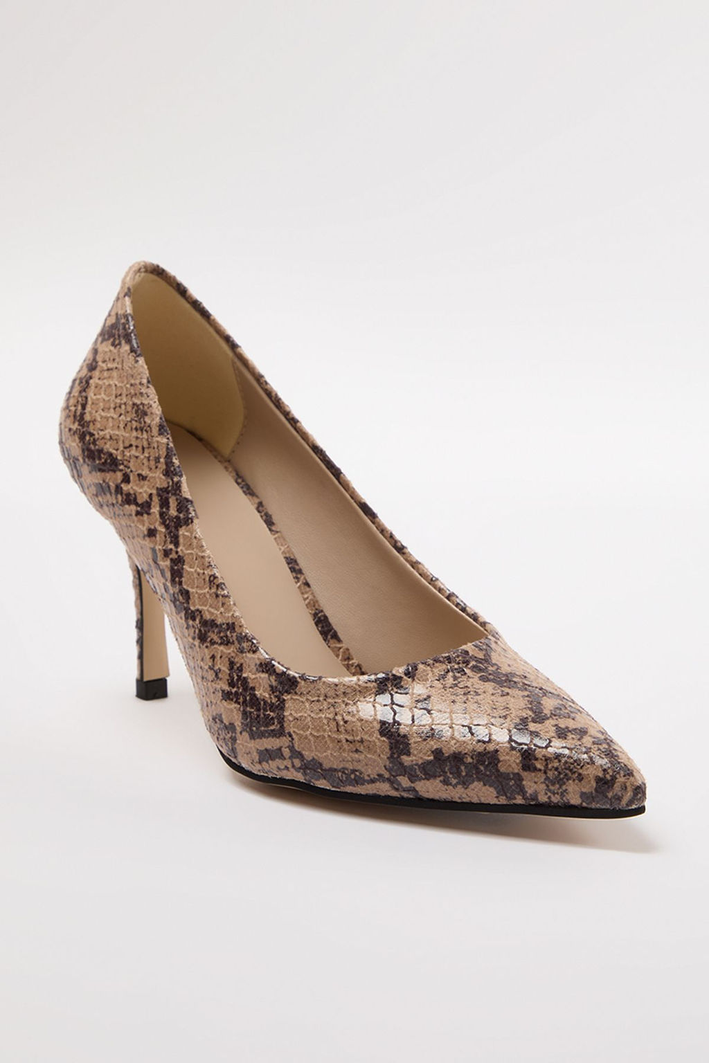 Trendyol Shoes Cok Renkli Y?lan Desenli Kahverengi Kad?n Klasik Topuklu Ayakkab? TAKAW25TO00019 - Trendyolmilla фото 3