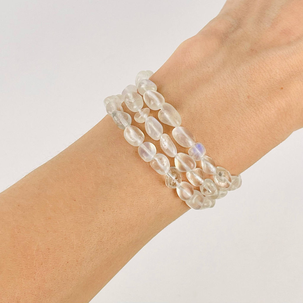 Бусины для украшений из Лунного камня (галтовка) 40 см