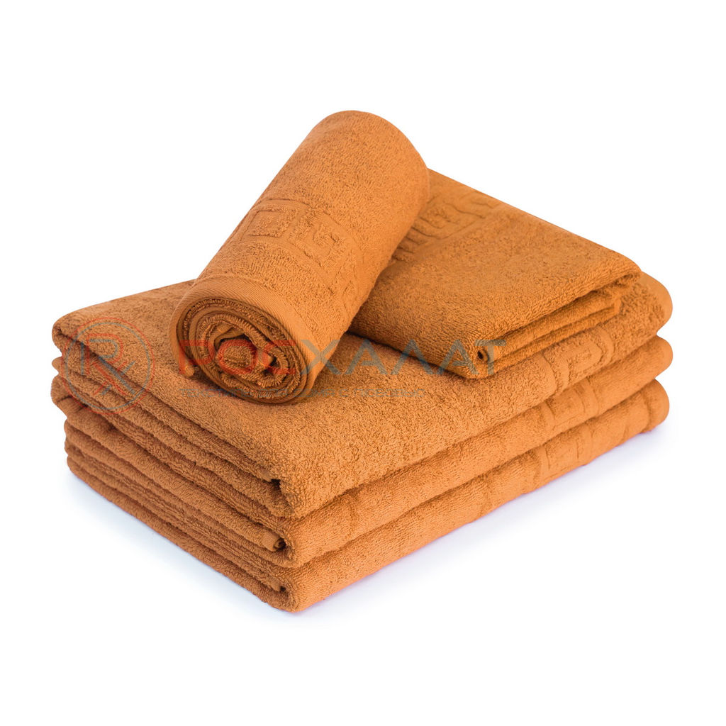 Махровое полотенце с греческим бордюром орех ПТ-19 40х70