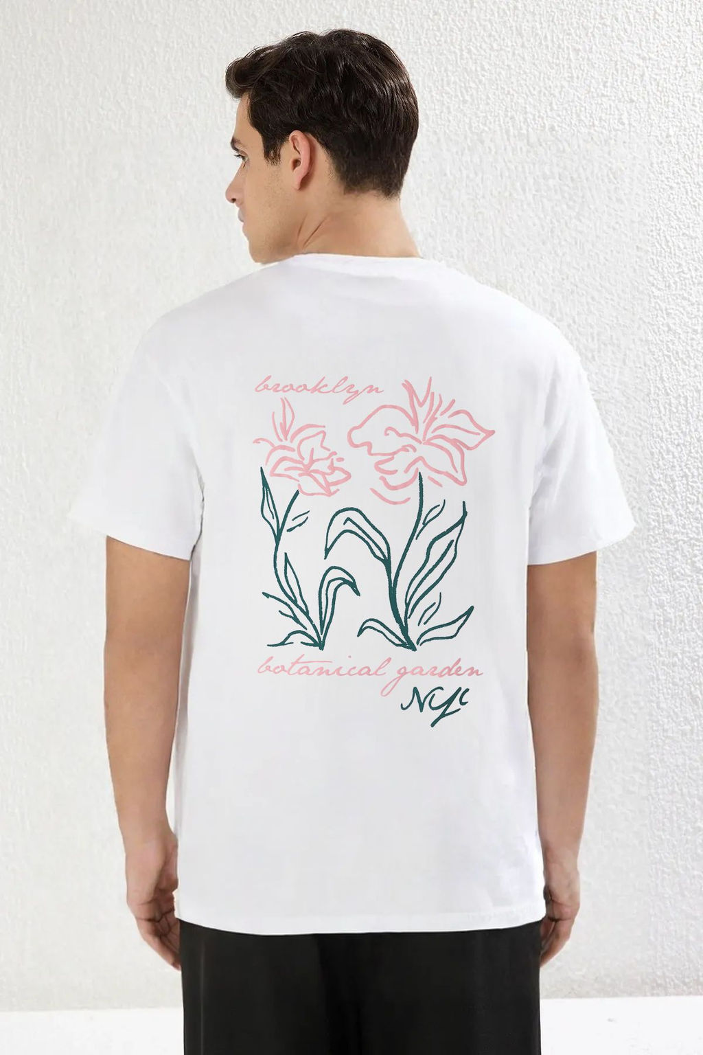 TRENDYOL MAN Lacivert Oversize/Genis Kesim Cicek Bask?l? %100 Pamuklu Tok Kumas T-shirt TMNSS25TS00069 - Trendyolmilla фото 9