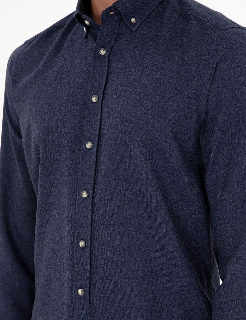 Lacivert Slim Fit Uzun Kollu G_mlek