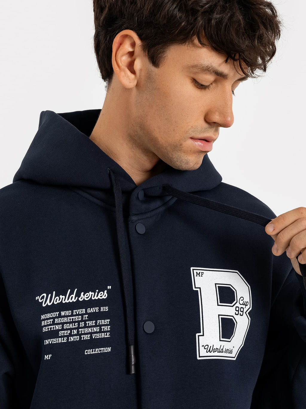 Жакет мужской в темно-синем оттенке с печатью - Mark formelle фото 5