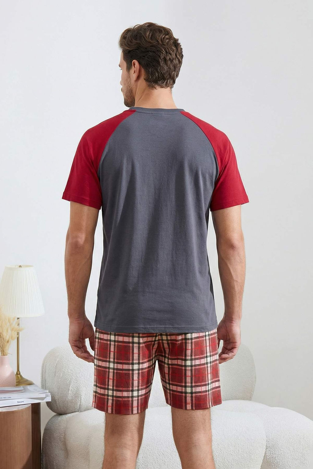 Пижама Trendyolmilla Bordo Regular Fit бордовая в клетку