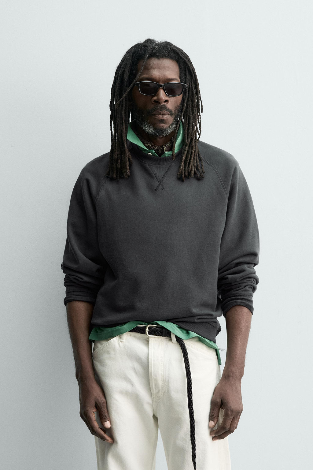 SUDADERA LAVADA CREWNECK AARON LEVINE X ZARA / Marino  фото 2