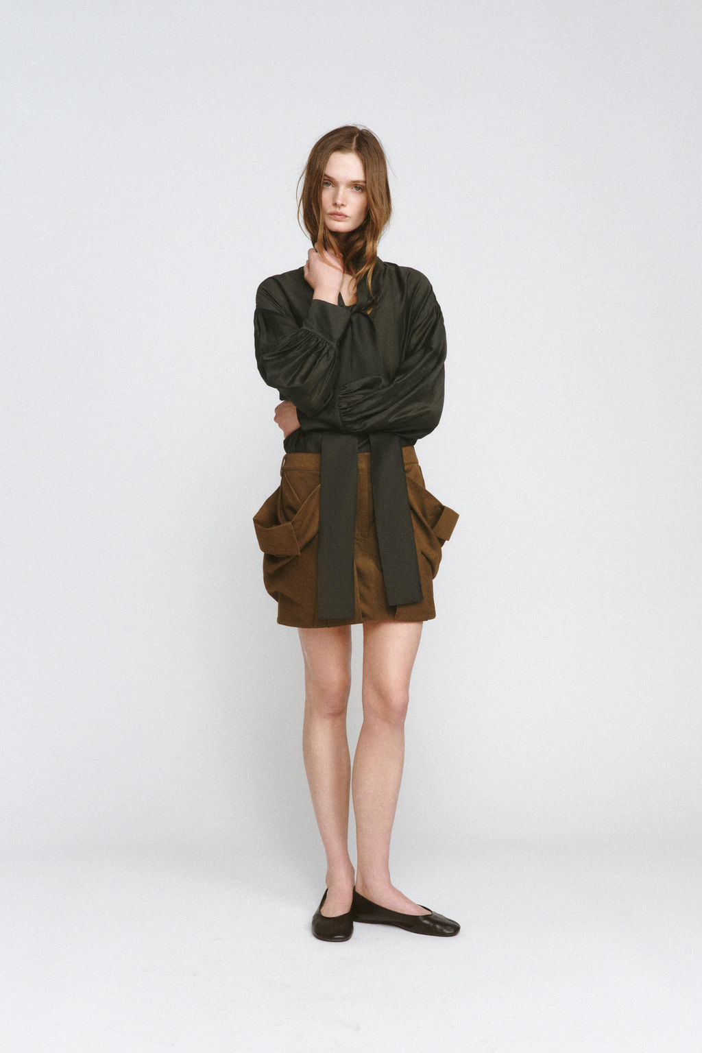 ZW COLLECTION SATIN SCARF SHIRT - Zara фото 14